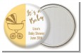 Gold Glitter Yellow Carriage - Personalized Baby Shower Pocket Mirror Favors thumbnail