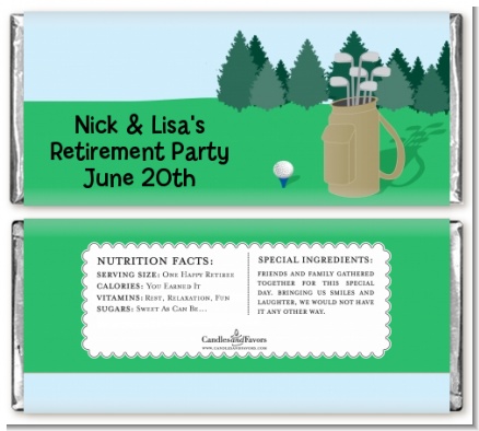 Golf - Personalized Retirement Party Candy Bar Wrappers