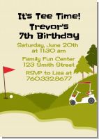 Golf Cart - Birthday Party Invitations