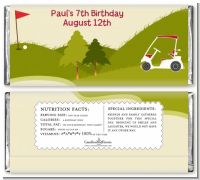 Golf Cart - Personalized Birthday Party Candy Bar Wrappers