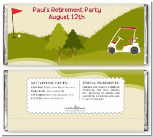 Golf Cart - Personalized Retirement Party Candy Bar Wrappers