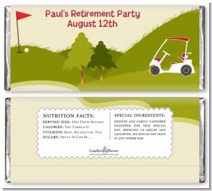 Golf Cart - Personalized Retirement Party Candy Bar Wrappers