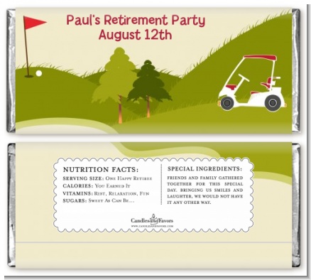 Golf Cart - Personalized Retirement Party Candy Bar Wrappers