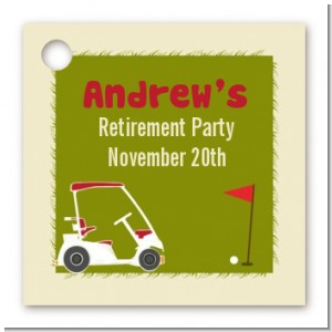 Golf Cart - Personalized Retirement Party Card Stock Favor Tags