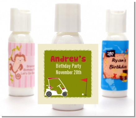 Golf Cart - Personalized Birthday Party Lotion Favors