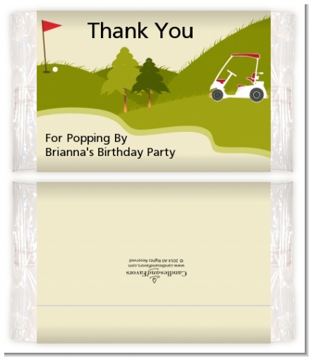 Golf Cart - Personalized Popcorn Wrapper Birthday Party Favors