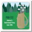 Golf - Square Personalized Retirement Party Sticker Labels thumbnail