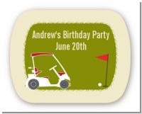 Golf Cart - Personalized Birthday Party Rounded Corner Stickers