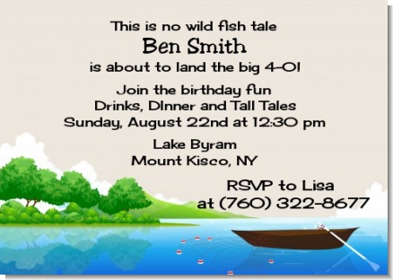 Gone Fishing - Birthday Party Invitations