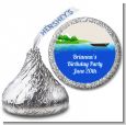 Gone Fishing - Hershey Kiss Birthday Party Sticker Labels thumbnail