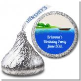 Gone Fishing - Hershey Kiss Birthday Party Sticker Labels