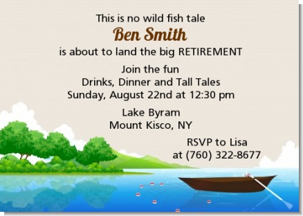 Gone Fishing - Retirement Party Invitations