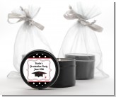 Graduation Cap Black & Red - Graduation Party Black Candle Tin Favors