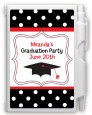 Graduation Cap Black & Red - Graduation Party Personalized Notebook Favor thumbnail