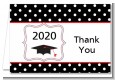 Graduation Cap Black & Red - Graduation Party Thank You Cards thumbnail