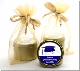 Graduation Cap Blue - Graduation Party Gold Tin Candle Favors