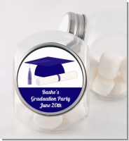 Graduation Cap Blue - Personalized Graduation Party Candy Jar