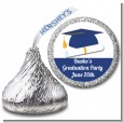 Graduation Cap Blue - Hershey Kiss Graduation Party Sticker Labels thumbnail