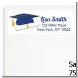 Graduation Cap Blue - Graduation Party Return Address Labels thumbnail