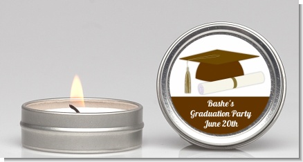 Graduation Cap Brown - Graduation Party Candle Favors