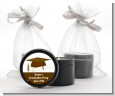 Graduation Cap Brown - Graduation Party Black Candle Tin Favors thumbnail