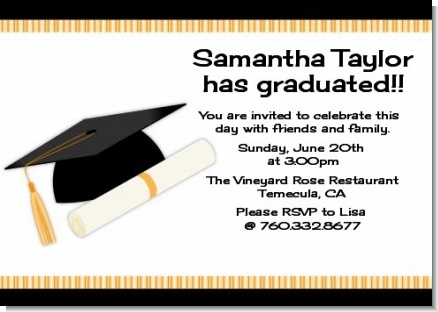 Graduation Cap - Graduation Party Invitations