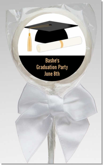 Graduation Cap - Personalized Graduation Party Lollipop Favors