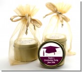 Graduation Cap Maroon - Graduation Party Gold Tin Candle Favors