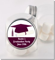 Graduation Cap Maroon - Personalized Graduation Party Candy Jar