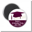 Graduation Cap Maroon - Personalized Graduation Party Magnet Favors thumbnail