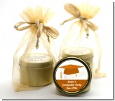 Graduation Cap Orange - Graduation Party Gold Tin Candle Favors