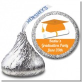 Graduation Cap Orange - Hershey Kiss Graduation Party Sticker Labels