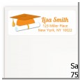 Graduation Cap Orange - Graduation Party Return Address Labels thumbnail