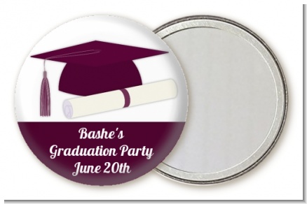 Graduation Cap Purple - Personalized Graduation Party Pocket Mirror Favors