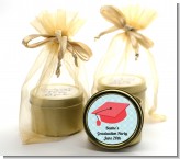 Graduation Cap Red - Graduation Party Gold Tin Candle Favors