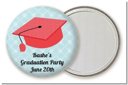 Graduation Cap Red - Personalized Graduation Party Pocket Mirror Favors