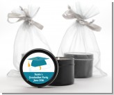 Graduation Cap Teal - Graduation Party Black Candle Tin Favors