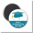 Graduation Cap Teal - Personalized Graduation Party Magnet Favors thumbnail