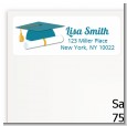 Graduation Cap Teal - Graduation Party Return Address Labels thumbnail