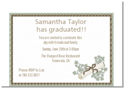 Graduation Diploma - Graduation Party Petite Invitations