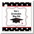Graduation Cap Black & Red - Personalized Graduation Party Card Stock Favor Tags thumbnail