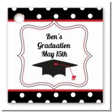 Graduation Cap Black & Red - Personalized Graduation Party Card Stock Favor Tags Graduation Cap Black & Red - Personalized Graduation Party Card Stock Favor Tags