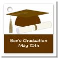 Graduation Cap Brown - Personalized Graduation Party Card Stock Favor Tags thumbnail