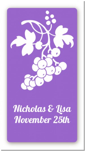 Grapes - Custom Rectangle Bridal Shower Sticker/Labels