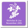 Grapes - Square Personalized Bridal Shower Sticker Labels thumbnail