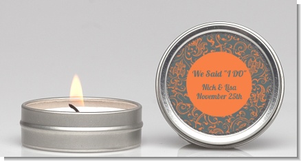 Grey & Orange - Bridal Shower Candle Favors