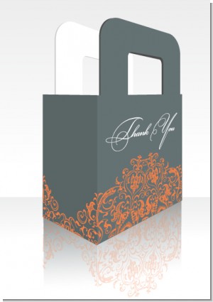 Grey & Orange - Personalized Bridal Shower Favor Boxes