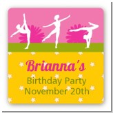 Gymnastics - Square Personalized Birthday Party Sticker Labels