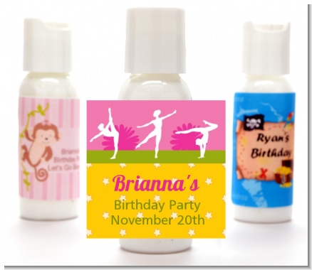 Gymnastics - Personalized Birthday Party Lotion Favors