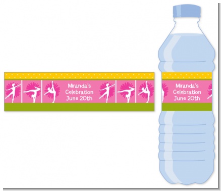 Gymnastics - Personalized Birthday Party Water Bottle Labels